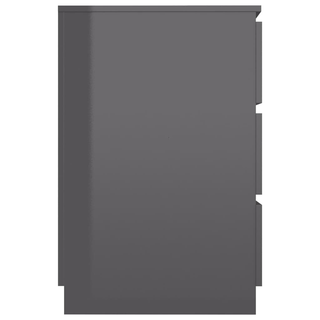 Writing Desk High Gloss Grey 140x50x77 cm Chipboard